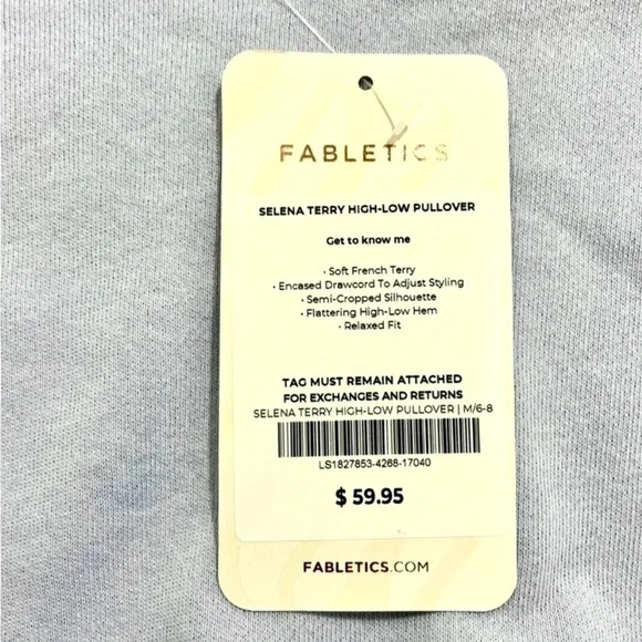 NWT Fabletics Selena Terry Pullover Sweatshirt - Picture 5 of 7